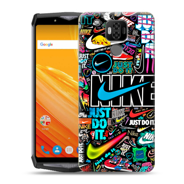 Силиконовый чехол на Ulefone Power 6 с принтом найк nike черный Силиконовый чехол на Ulefone Power 6 с принтом найк nike черный