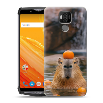 Силиконовый чехол на Ulefone Power 6 с принтом Капибара с апельсином Силиконовый чехол на Ulefone Power 6 с принтом Капибара с апельсином