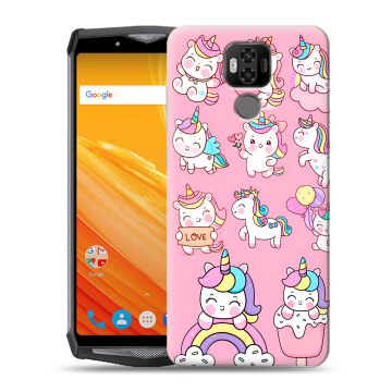 Силиконовый чехол на Ulefone Power 6 с принтом Единороги и радуга Силиконовый чехол на Ulefone Power 6 с принтом Единороги и радуга