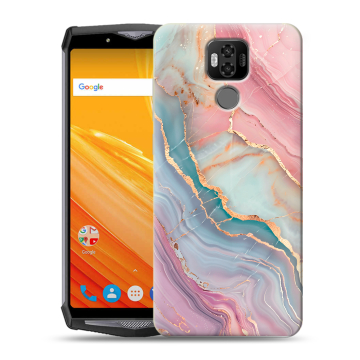 Силиконовый чехол на Ulefone Power 6 с принтом розовый мрамор Силиконовый чехол на Ulefone Power 6 с принтом розовый мрамор