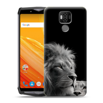 Силиконовый чехол на Ulefone Power 6 с принтом Лев кошки