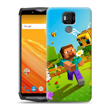 Силиконовый чехол на Ulefone Power 6 с принтом Майнкрафт Minecraft