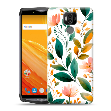 Силиконовый чехол на Ulefone Power 6 с принтом Цветы паттерн