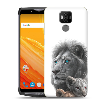 Силиконовый чехол на Ulefone Power 6 с принтом Львы