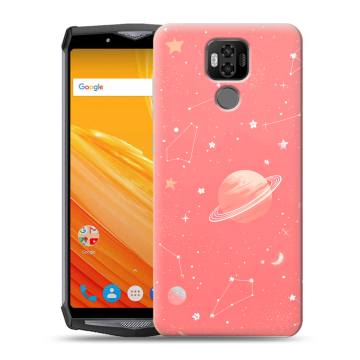 Силиконовый чехол на Ulefone Power 6 с принтом Розовый космос