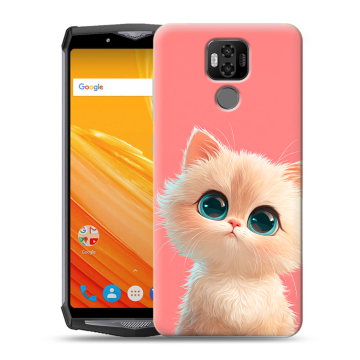 Силиконовый чехол на Ulefone Power 6 с принтом Розовый котенок