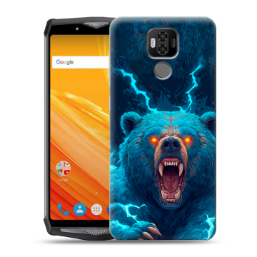 Силиконовый чехол на Ulefone Power 6 с принтом Медведь