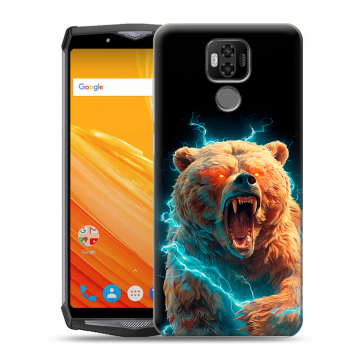 Силиконовый чехол на Ulefone Power 6 с принтом Медведь