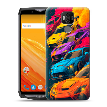 Силиконовый чехол на Ulefone Power 6 с принтом Тачки