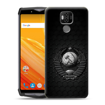 Силиконовый чехол на Ulefone Power 6 с принтом Герб Флаг СССР