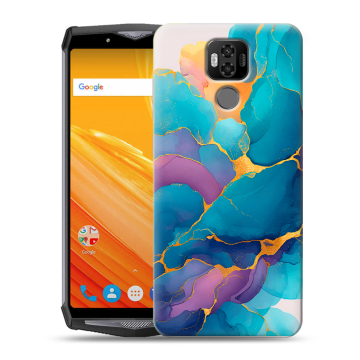 Силиконовый чехол на Ulefone Power 6 с принтом Мрамор блестки Силиконовый чехол на Ulefone Power 6 с принтом Мрамор блестки