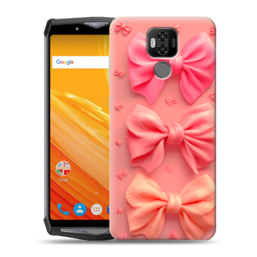 Силиконовый чехол на Ulefone Power 6 с принтом Розовые бантики Силиконовый чехол на Ulefone Power 6 с принтом Розовые бантики
