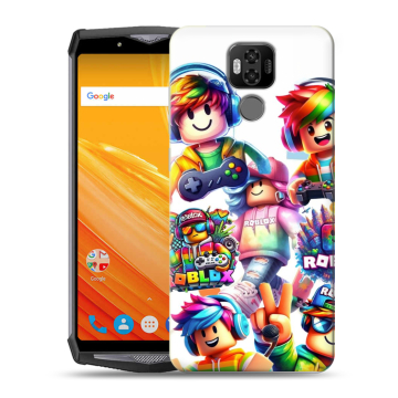 Силиконовый чехол на Ulefone Power 6 с принтом Roblox Роблокс
