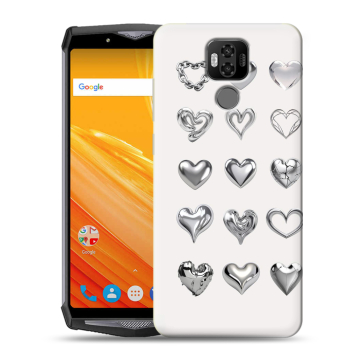 Силиконовый чехол на Ulefone Power 6 с принтом Y2K сердечки Силиконовый чехол на Ulefone Power 6 с принтом Y2K сердечки