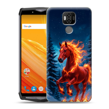 Силиконовый чехол на Ulefone Power 6 с принтом Новый год коня Силиконовый чехол на Ulefone Power 6 с принтом Новый год коня