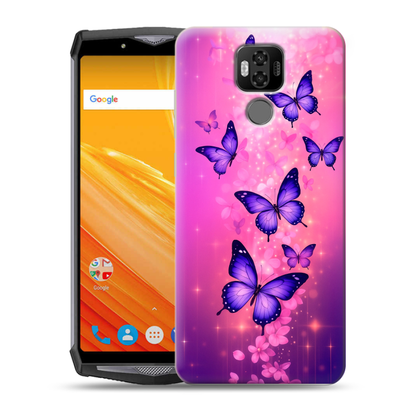 Силиконовый чехол на Ulefone Power 6 с принтом Бабочки Силиконовый чехол на Ulefone Power 6 с принтом Бабочки