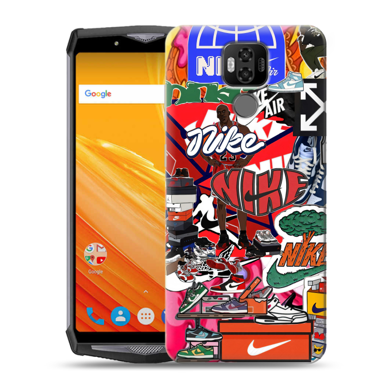 Силиконовый чехол на Ulefone Power 6 с принтом Найк Nike яркий Силиконовый чехол на Ulefone Power 6 с принтом Найк Nike яркий