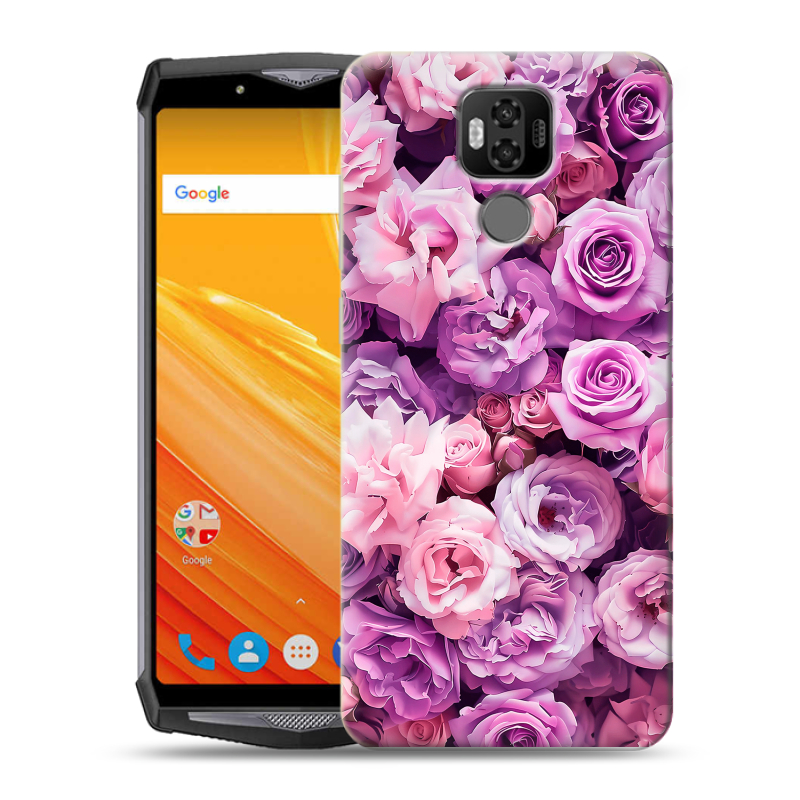 Силиконовый чехол на Ulefone Power 6 с принтом лавандовые розы Силиконовый чехол на Ulefone Power 6 с принтом лавандовые розы
