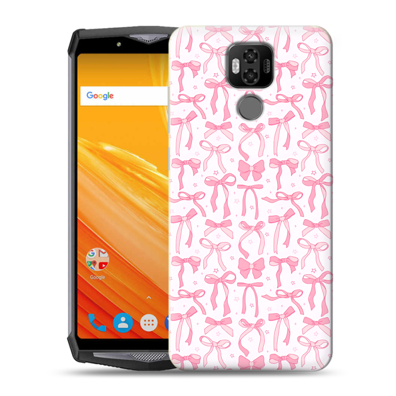 Силиконовый чехол на Ulefone Power 6 с принтом Розовые бантики Силиконовый чехол на Ulefone Power 6 с принтом Розовые бантики