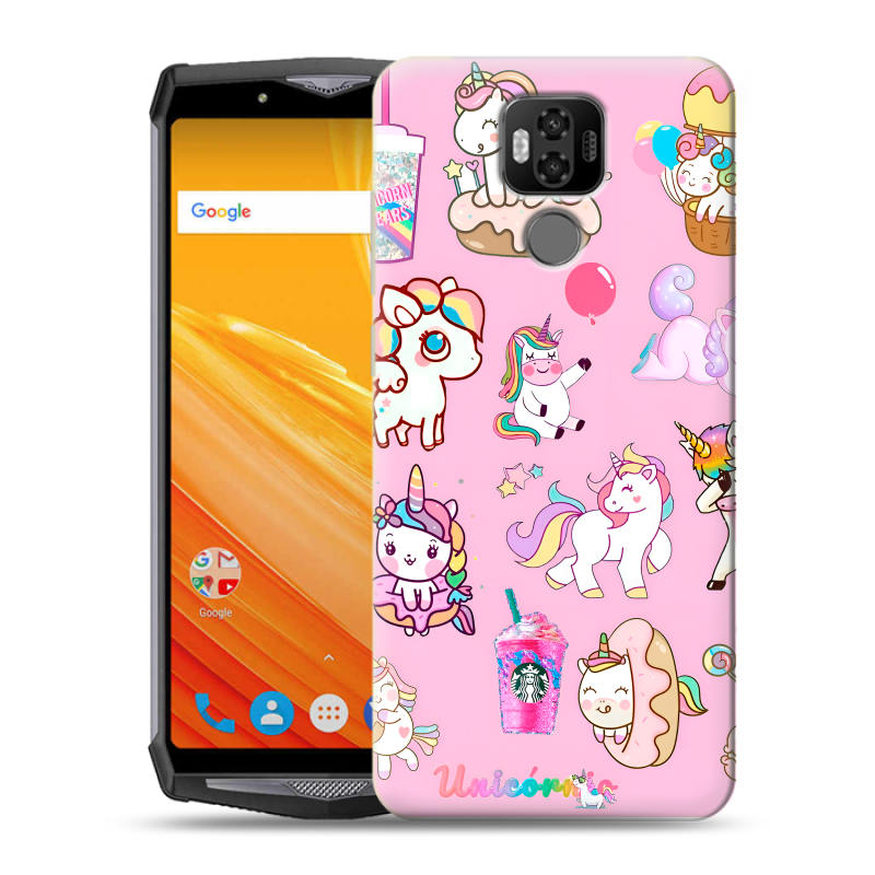 Силиконовый чехол на Ulefone Power 6 с принтом розовые единороги Силиконовый чехол на Ulefone Power 6 с принтом розовые единороги