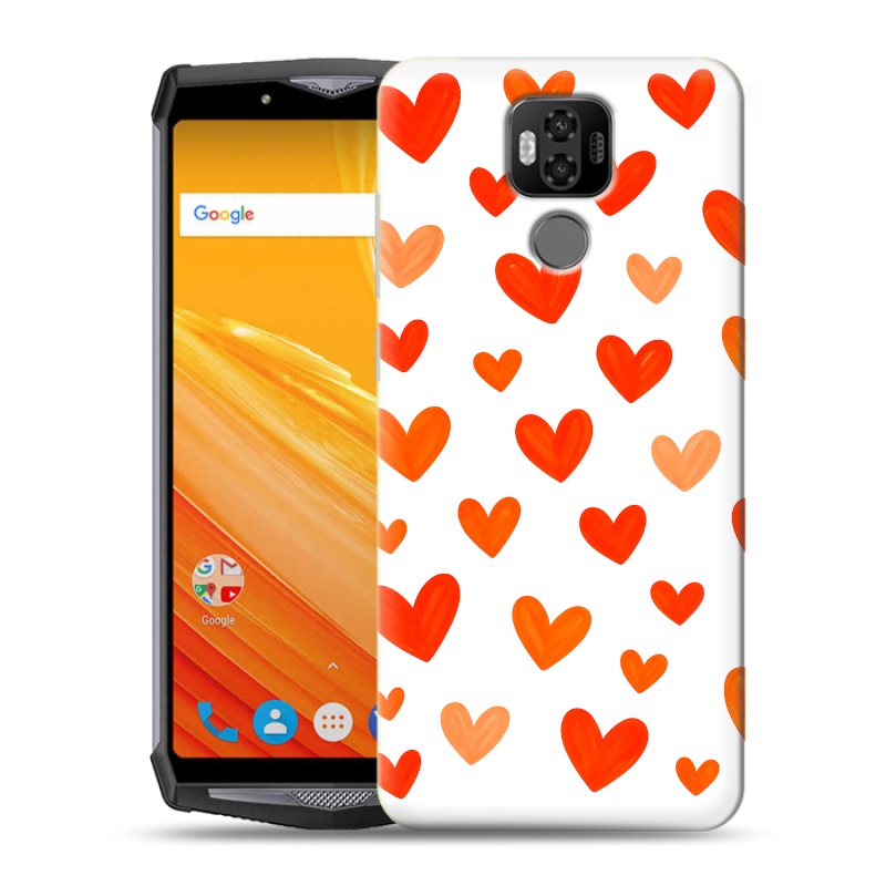 Силиконовый чехол на Ulefone Power 6 с принтом Сердечки Силиконовый чехол на Ulefone Power 6 с принтом Сердечки