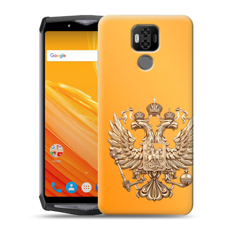 Силиконовый чехол на Ulefone Power 6 с принтом Герб Флаг России Силиконовый чехол на Ulefone Power 6 с принтом Герб Флаг России