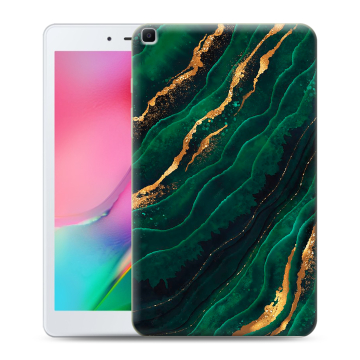 Силиконовый чехол на планшета Samsung Galaxy Tab A 8.0 (2019) с принтом Мрамор зеленое золото