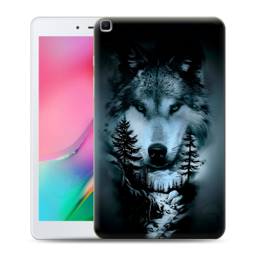 Силиконовый чехол на планшета Samsung Galaxy Tab A 8.0 (2019) с принтом Лесной волк
