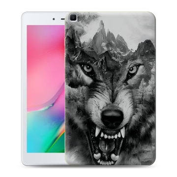 Силиконовый чехол на планшета Samsung Galaxy Tab A 8.0 (2019) с принтом Волк
