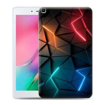 Силиконовый чехол на планшета Samsung Galaxy Tab A 8.0 (2019) с принтом Абстракция неон