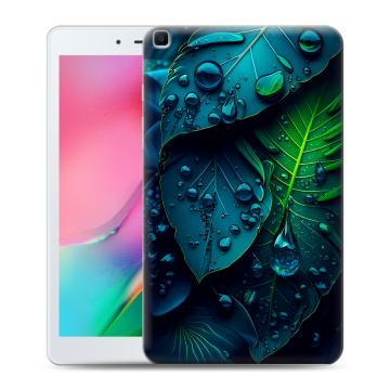 Силиконовый чехол на планшета Samsung Galaxy Tab A 8.0 (2019) с принтом Листья