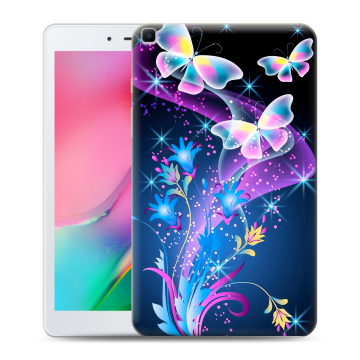Силиконовый чехол на Samsung Galaxy Tab A 8.0 (2019) с принтом Бабочки Силиконовый чехол на Samsung Galaxy Tab A 8.0 (2019) с принтом Бабочки