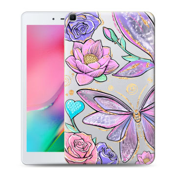 Силиконовый чехол на Samsung Galaxy Tab A 8.0 (2019) с принтом Бабочки и цветы Силиконовый чехол на Samsung Galaxy Tab A 8.0 (2019) с принтом Бабочки и цветы