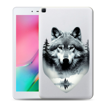 Силиконовый чехол на Samsung Galaxy Tab A 8.0 (2019) с принтом Волк в лесу