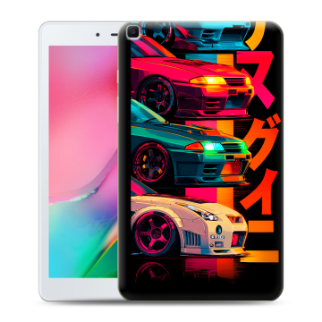 Силиконовый чехол на Samsung Galaxy Tab A 8.0 (2019) с принтом Гоночные машины