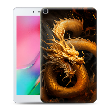 Силиконовый чехол на Samsung Galaxy Tab A 8.0 (2019) с принтом Золотой дракон