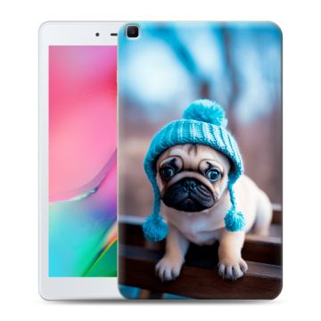 Силиконовый чехол на Samsung Galaxy Tab A 8.0 (2019) с принтом Мопс в шапке Силиконовый чехол на Samsung Galaxy Tab A 8.0 (2019) с принтом Мопс в шапке