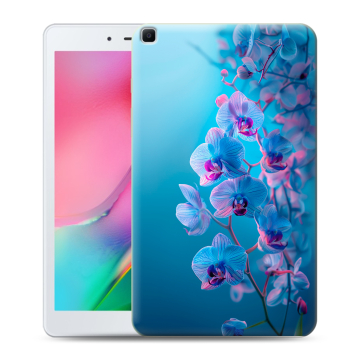 Силиконовый чехол на Samsung Galaxy Tab A 8.0 (2019) с принтом голубые орхидеи