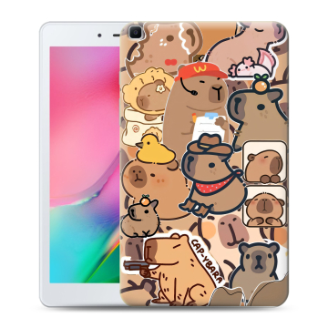 Силиконовый чехол на Samsung Galaxy Tab A 8.0 (2019) с принтом капибара