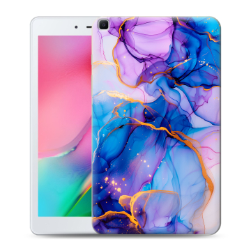 Силиконовый чехол на Samsung Galaxy Tab A 8.0 (2019) с принтом синий мрамор Силиконовый чехол на Samsung Galaxy Tab A 8.0 (2019) с принтом синий мрамор