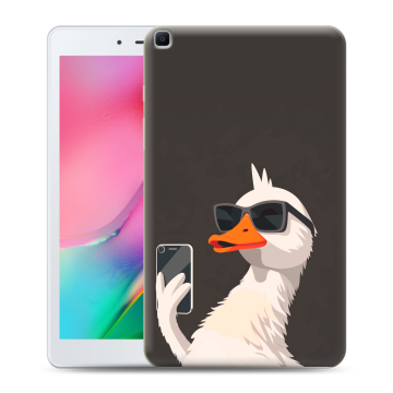 Силиконовый чехол на Samsung Galaxy Tab A 8.0 (2019) с принтом утка в очках Силиконовый чехол на Samsung Galaxy Tab A 8.0 (2019) с принтом утка в очках