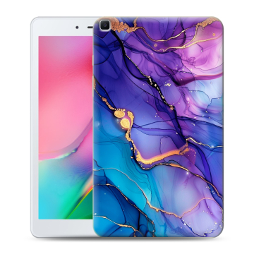 Силиконовый чехол на Samsung Galaxy Tab A 8.0 (2019) с принтом синий мрамор