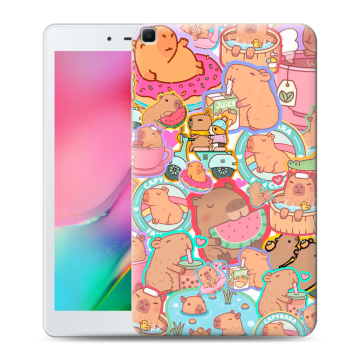 Силиконовый чехол на Samsung Galaxy Tab A 8.0 (2019) с принтом капибары