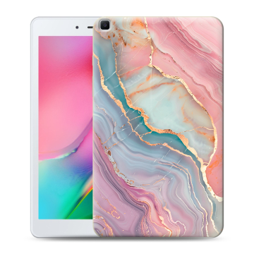 Силиконовый чехол на Samsung Galaxy Tab A 8.0 (2019) с принтом розовый мрамор Силиконовый чехол на Samsung Galaxy Tab A 8.0 (2019) с принтом розовый мрамор