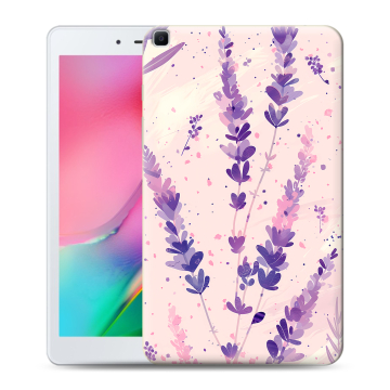 Силиконовый чехол на Samsung Galaxy Tab A 8.0 (2019) с принтом цветы лаванда Силиконовый чехол на Samsung Galaxy Tab A 8.0 (2019) с принтом цветы лаванда