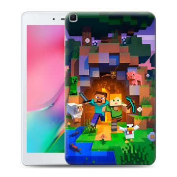 Силиконовый чехол на Samsung Galaxy Tab A 8.0 (2019) с принтом Майнкрафт Minecraft