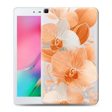 Силиконовый чехол на Samsung Galaxy Tab A 8.0 (2019) с принтом Бежевые цветы