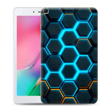 Силиконовый чехол на Samsung Galaxy Tab A 8.0 (2019) с принтом Неоновые соты