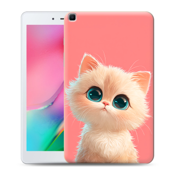 Силиконовый чехол на Samsung Galaxy Tab A 8.0 (2019) с принтом Розовый котенок