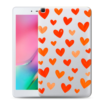 Силиконовый чехол на Samsung Galaxy Tab A 8.0 (2019) с принтом Сердечки
